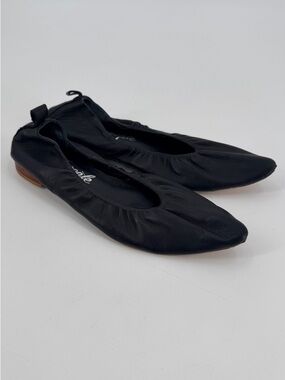 Free People Black Leather Pointed Ballet Flats 40